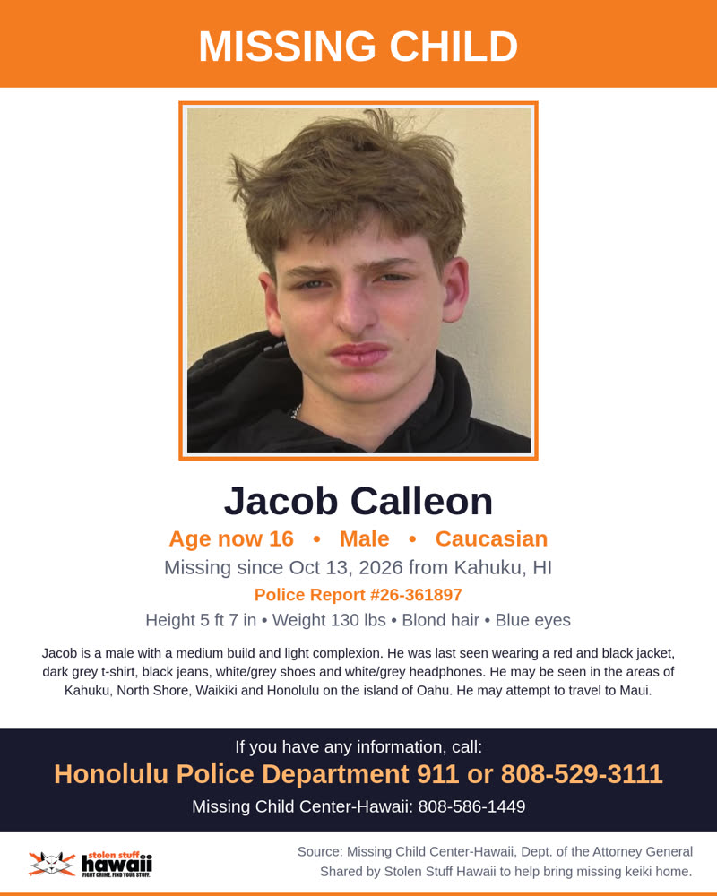 MISSING CHILD - Kahuku, HI | SSH Search