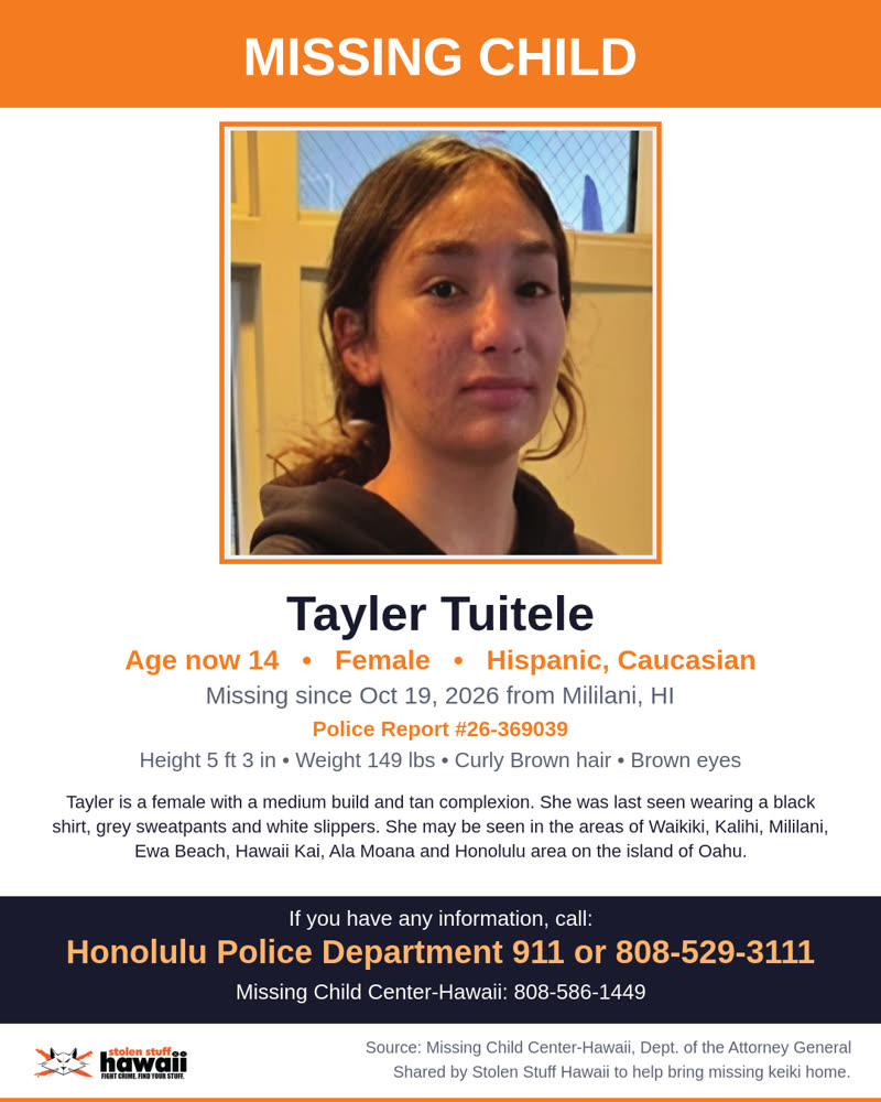 MISSING CHILD - Mililani, HI | SSH Search