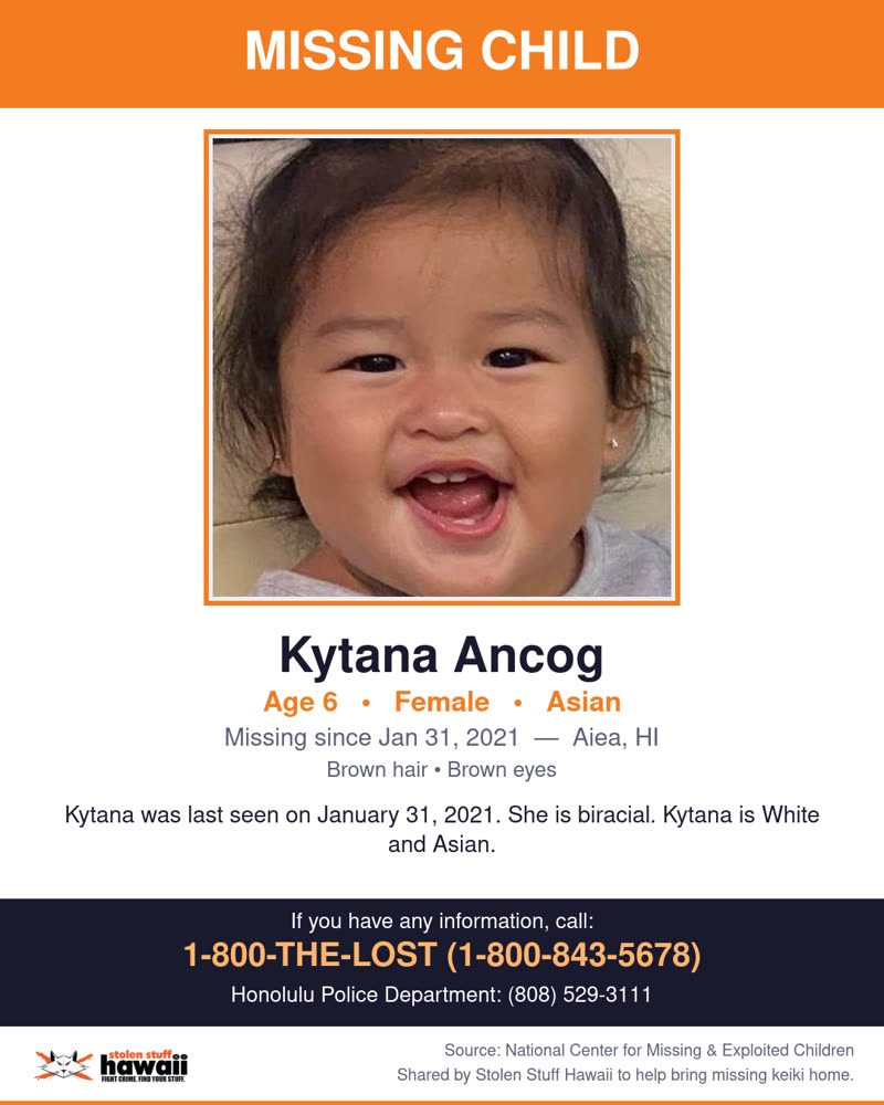 MISSING CHILD - Aiea, HI | SSH Search