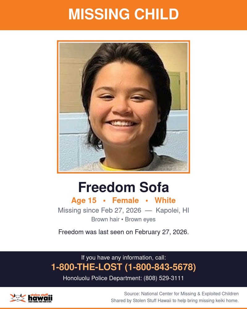 MISSING CHILD - Kapolei, HI | SSH Search