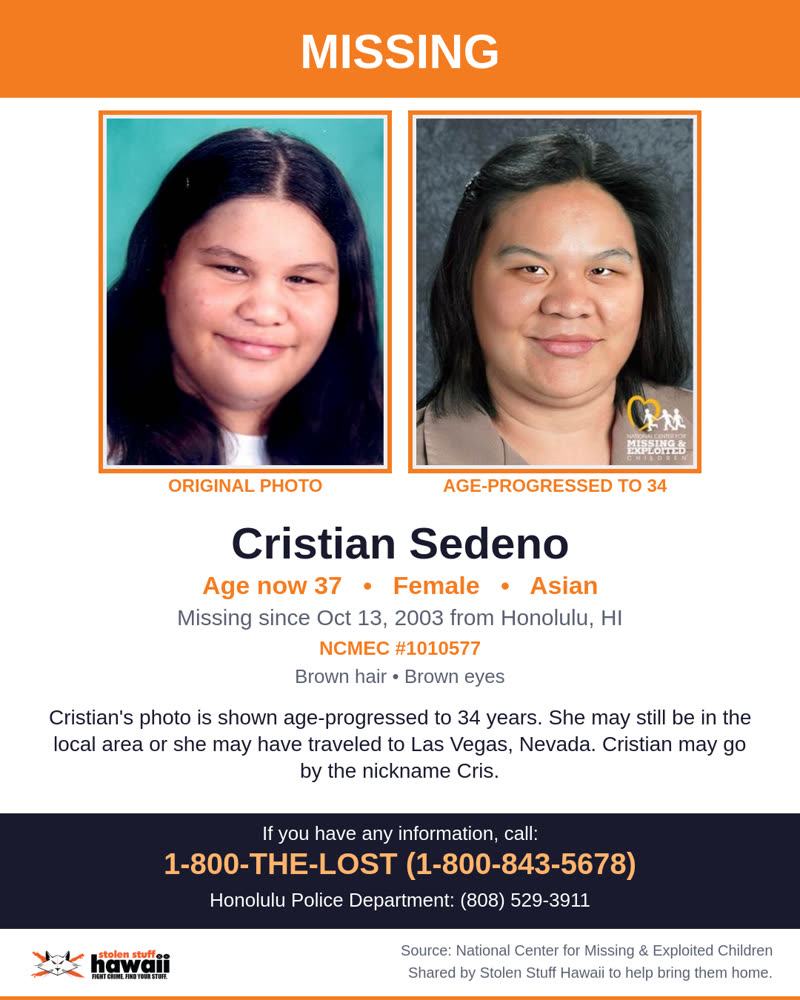 MISSING CHILD - Honolulu, HI | SSH Search