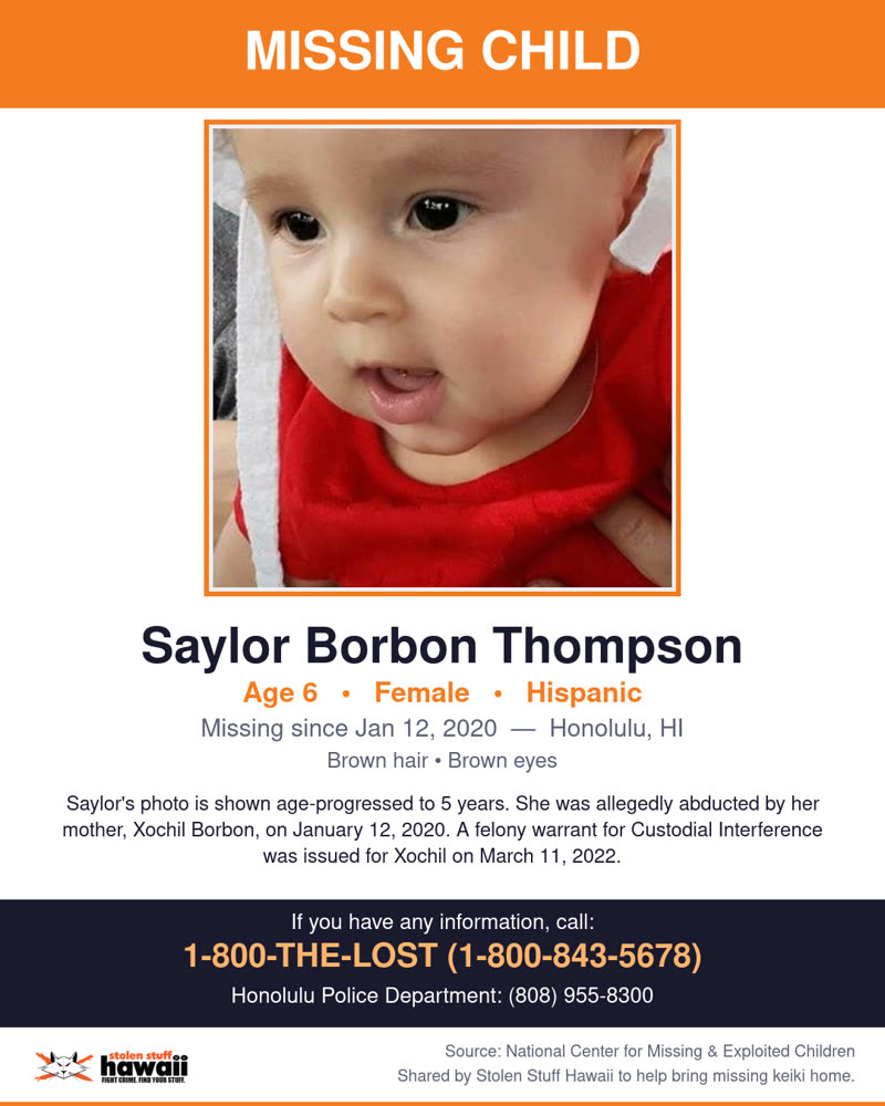 MISSING CHILD - Honolulu, HI | SSH Search