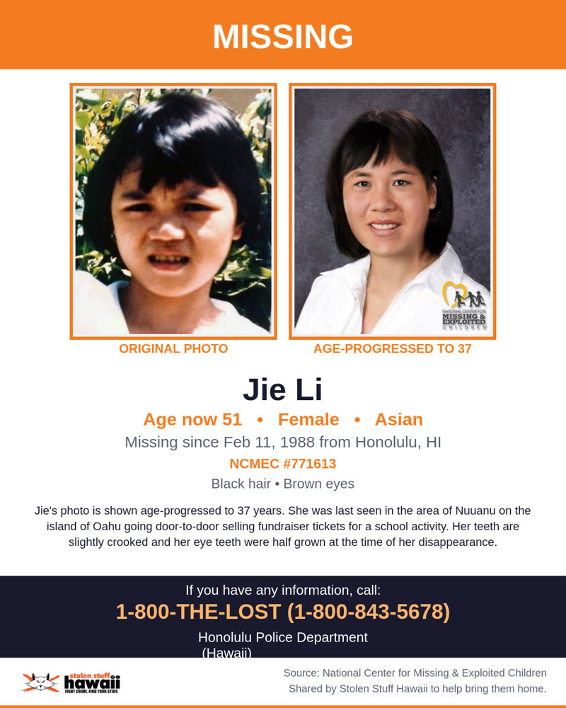 MISSING PERSON - Honolulu, HI | SSH Search