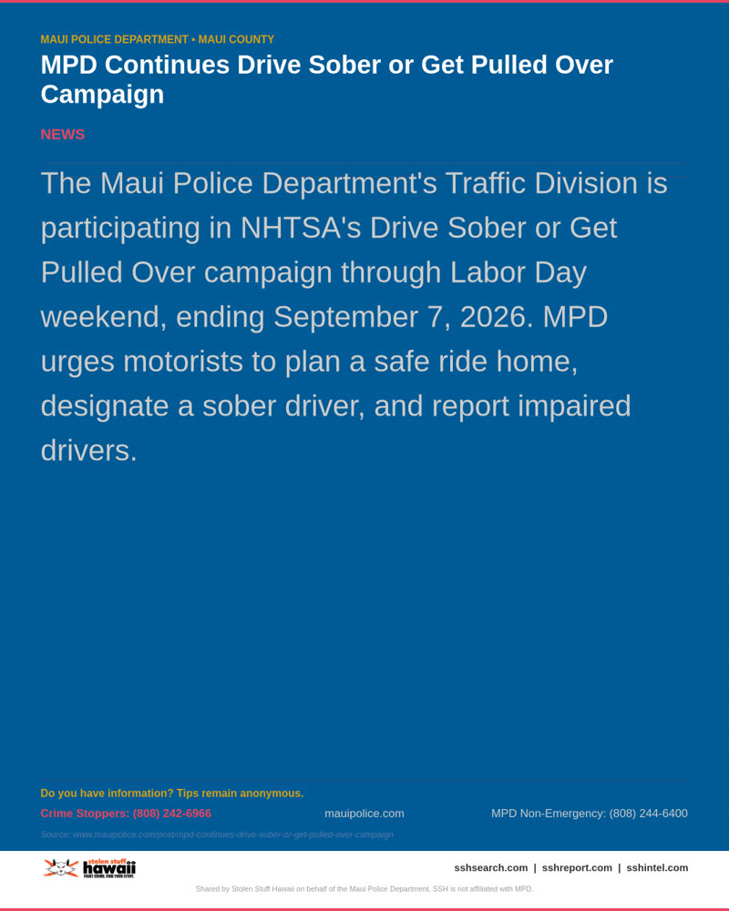 MPD OFFICIAL - Maui County | SSH Search