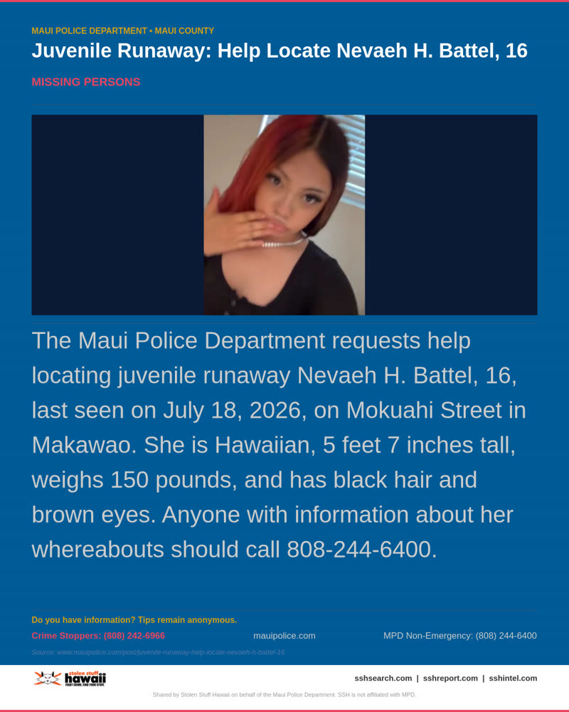 MPD OFFICIAL - Maui County | SSH Search