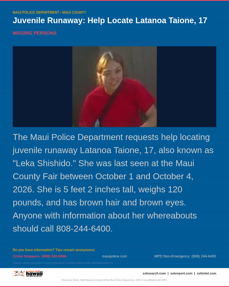 MPD OFFICIAL - Maui County | SSH Search