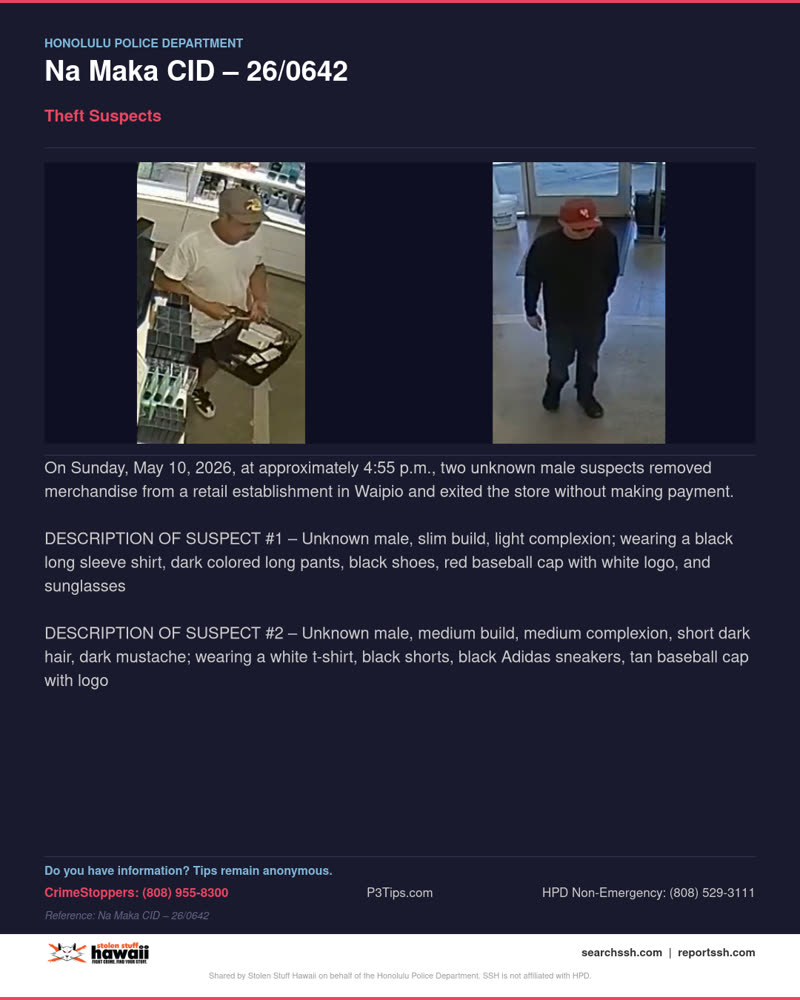 THEFT - Honolulu | SSH Search