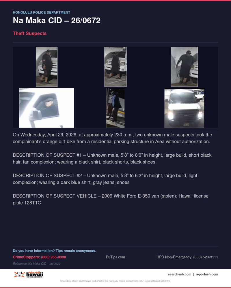 THEFT - Honolulu | SSH Search