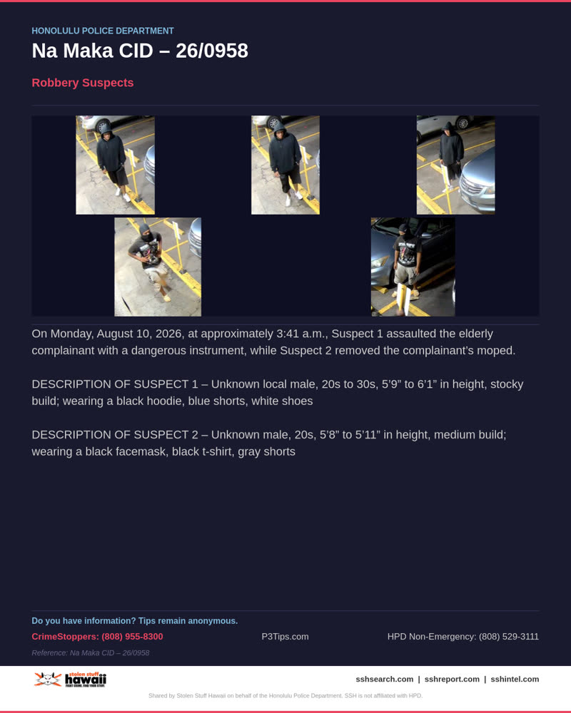 HPD OFFICIAL - Honolulu | SSH Search