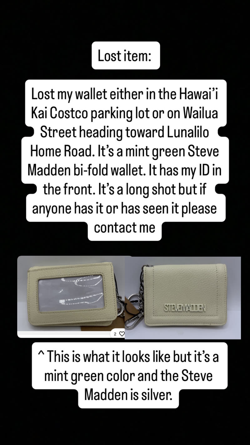 LOST ITEM - Hawai’i Kai | SSH Search