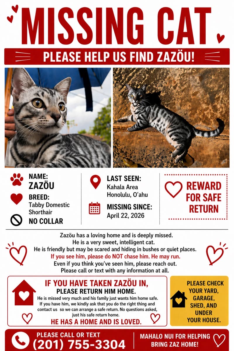LOST PET - Kahala | SSH Search