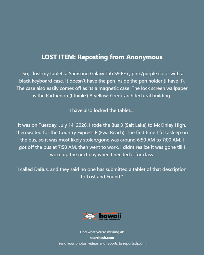LOST ITEM - Unknown | SSH Search