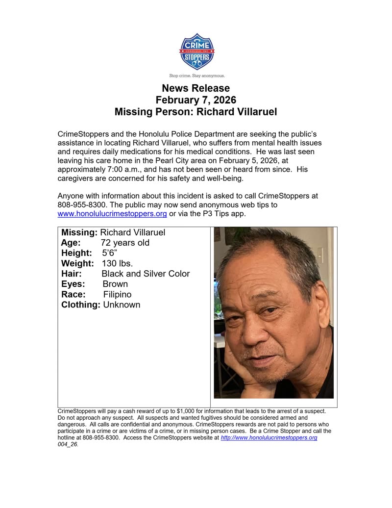 MISSING PERSON - Honolulu | SSH Search