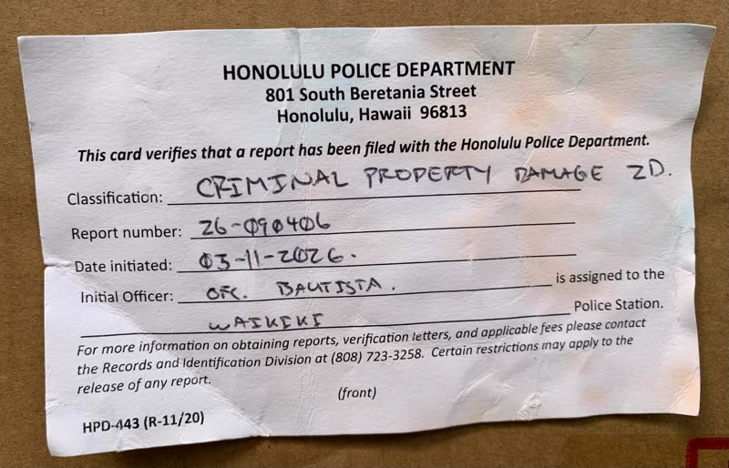CRIMINAL PROPERTY DAMAGE - Unknown | SSH Search