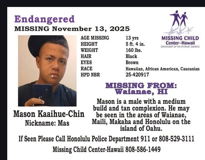 MISSING PERSON - oahu | SSH Search