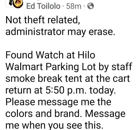 FOUND ITEM - Oahu | SSH Search