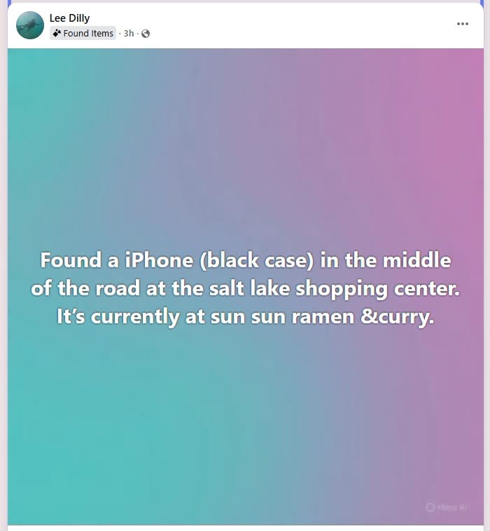 FOUND ITEM - Oahu | SSH Search