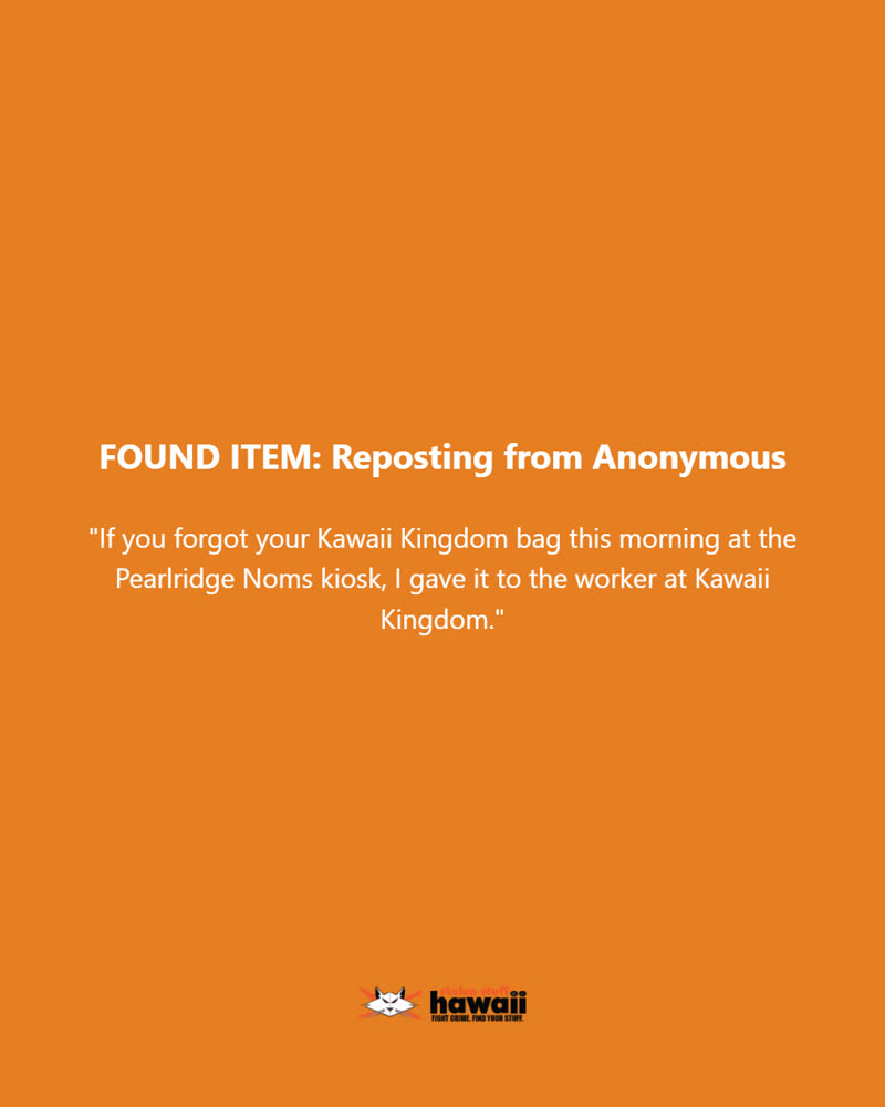 FOUND ITEM - Oahu | SSH Search