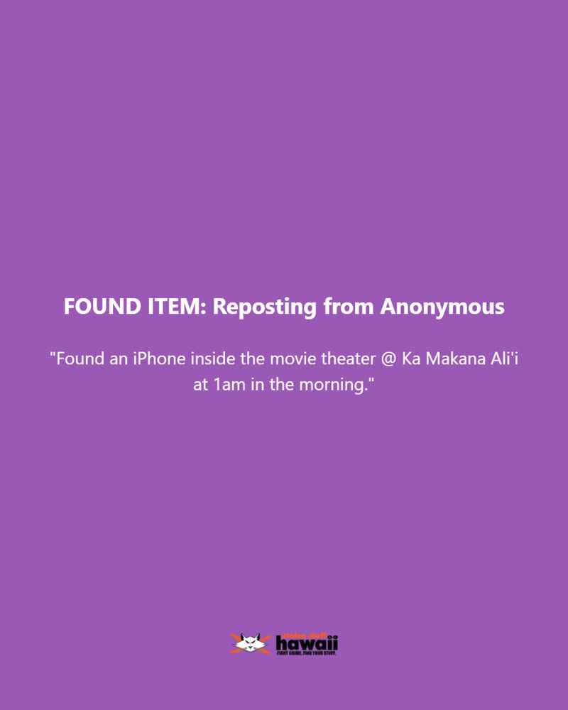 FOUND ITEM - Oahu | SSH Search