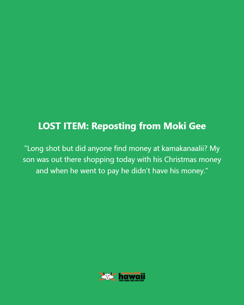 LOST ITEM - Oahu | SSH Search