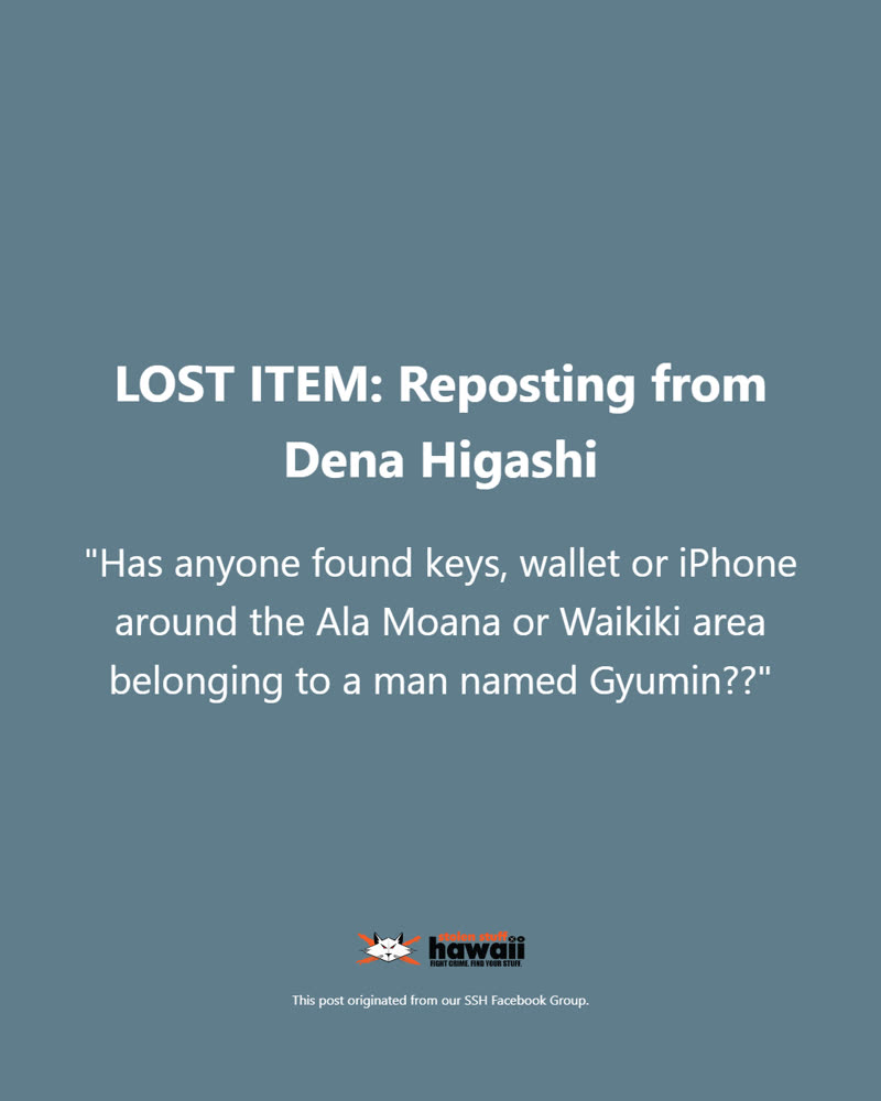 LOST ITEM - Oahu | SSH Search