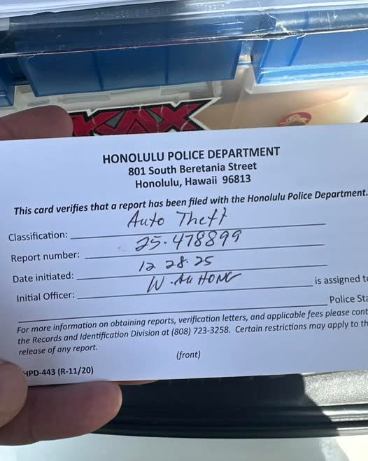 VEHICLE THEFT - Oahu | SSH Search