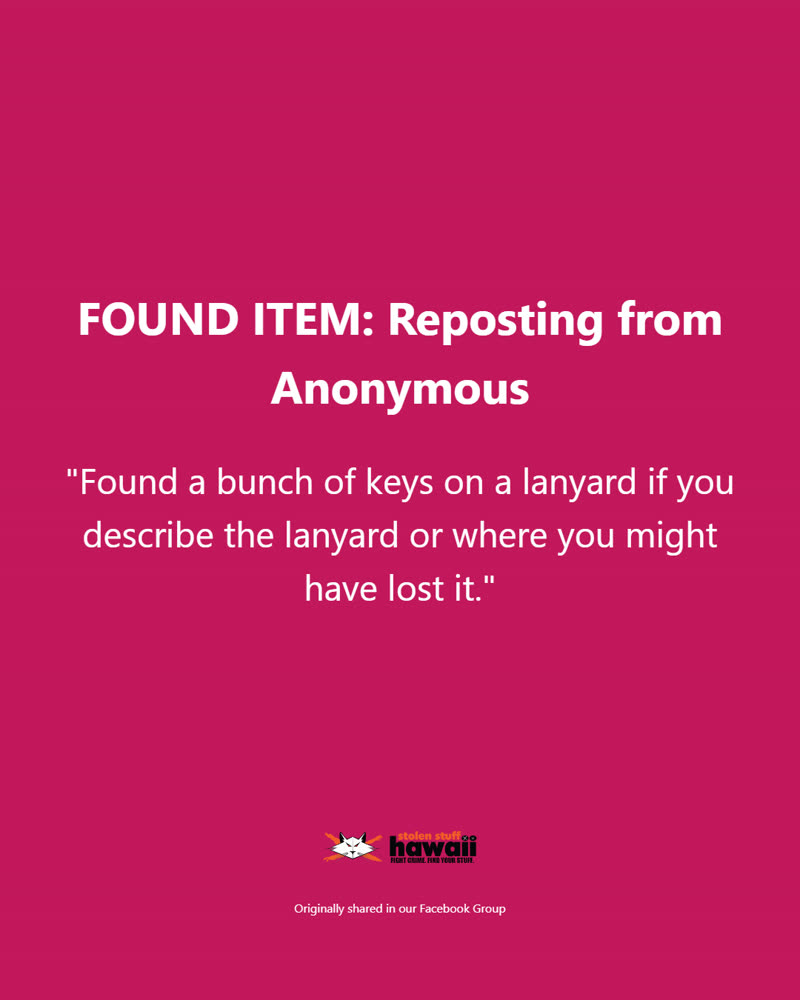 FOUND ITEM - Oahu | SSH Search