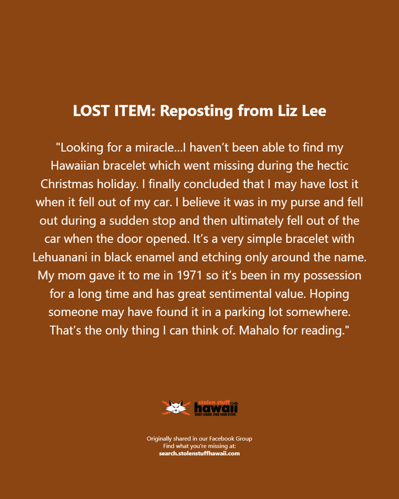 LOST ITEM - Oahu | SSH Search