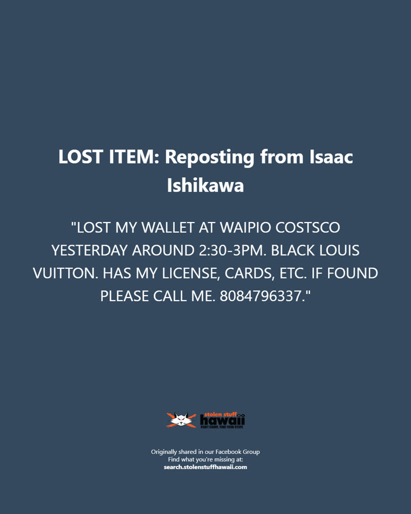 LOST ITEM - Oahu | SSH Search