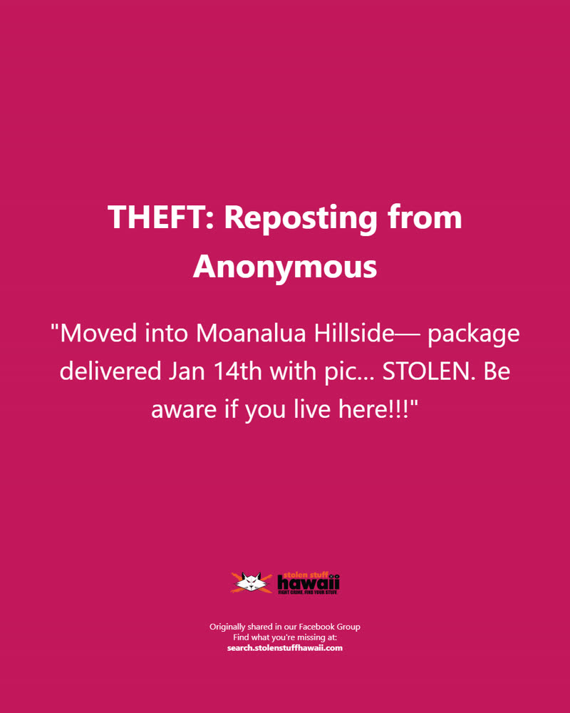 THEFT - Oahu | SSH Search