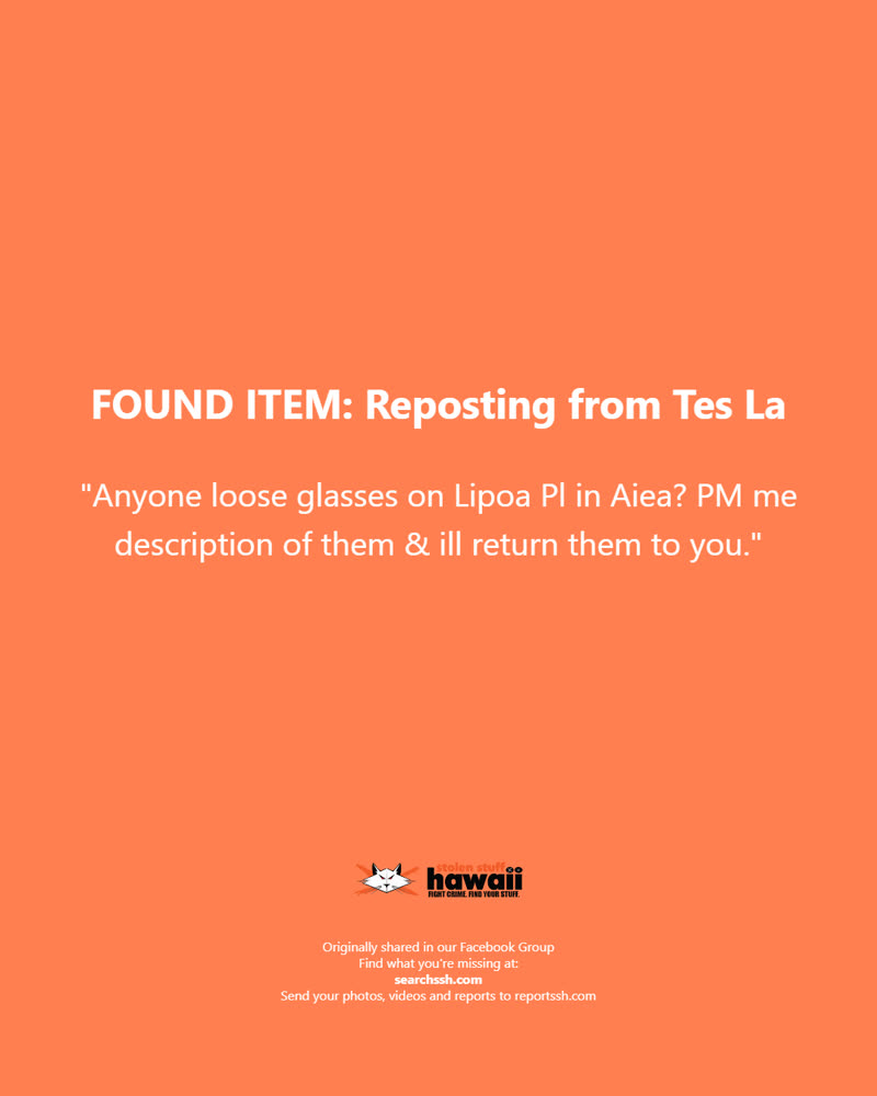 FOUND ITEM - Oahu | SSH Search