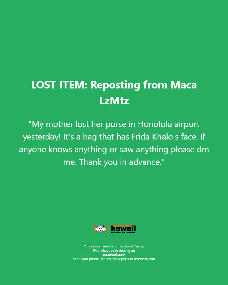 LOST ITEM - Oahu | SSH Search
