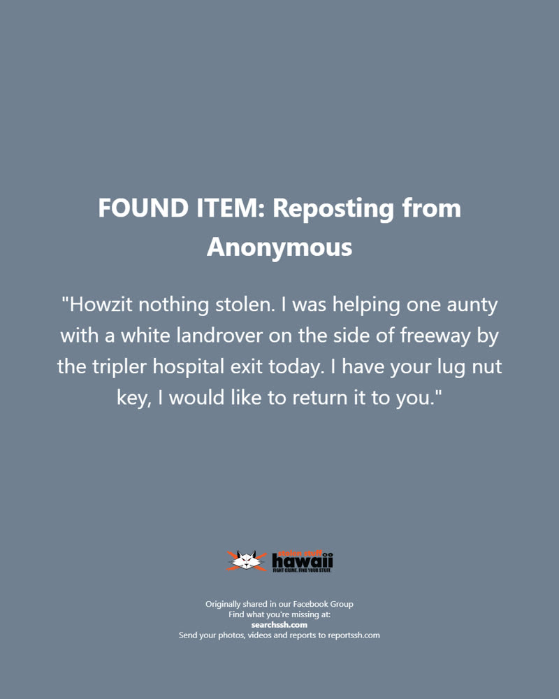 FOUND ITEM - Oahu | SSH Search