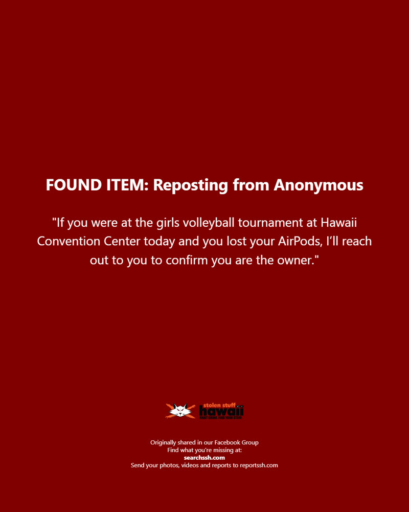 FOUND ITEM - Oahu | SSH Search