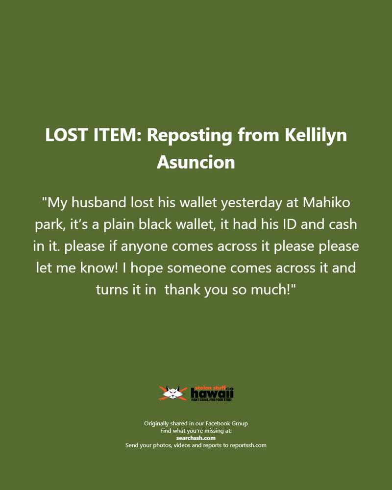 LOST ITEM - Oahu | SSH Search