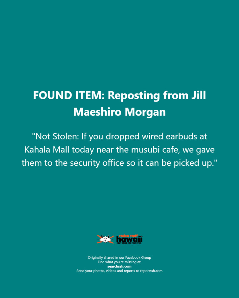 FOUND ITEM - Oahu | SSH Search