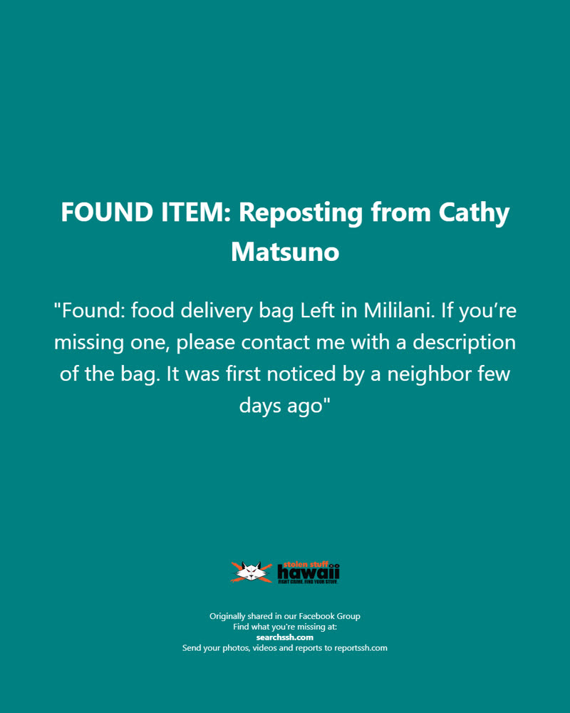 FOUND ITEM - Oahu | SSH Search