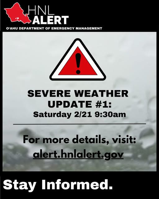 WEATHER ALERT - Oahu | SSH Search