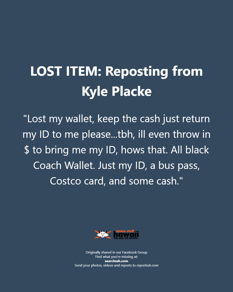 LOST ITEM - Oahu | SSH Search