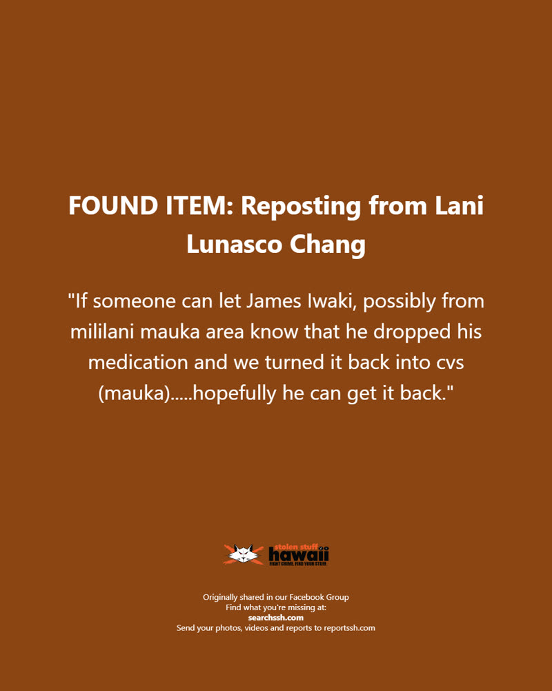 FOUND ITEM - Oahu | SSH Search