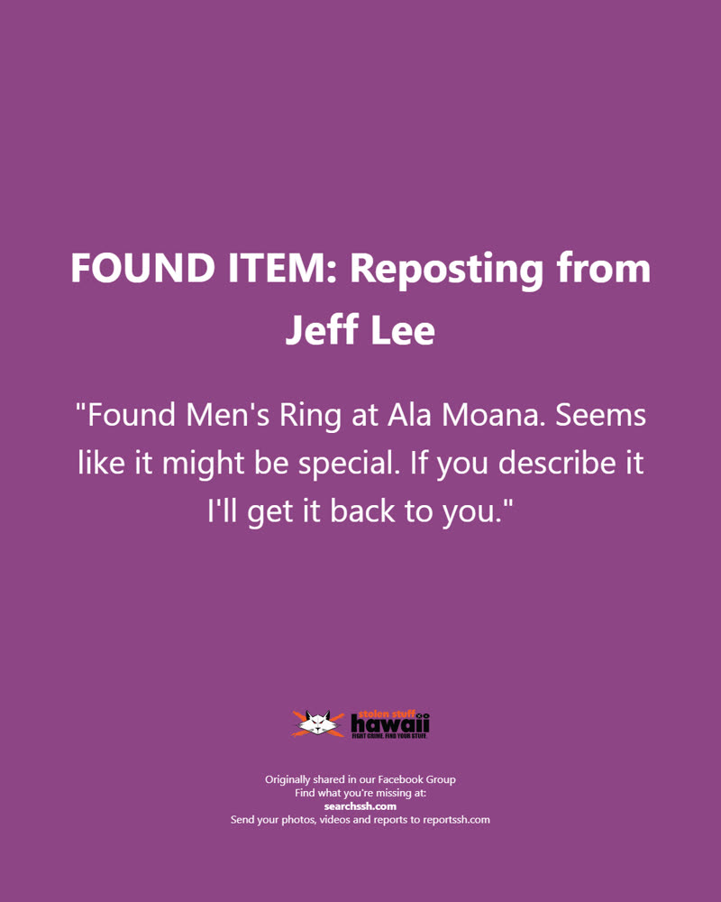 FOUND ITEM - Oahu | SSH Search