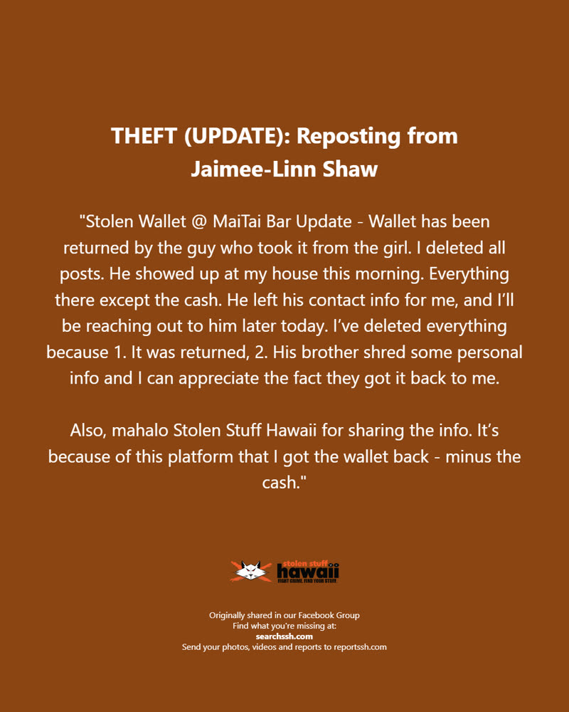 THEFT - Oahu | SSH Search