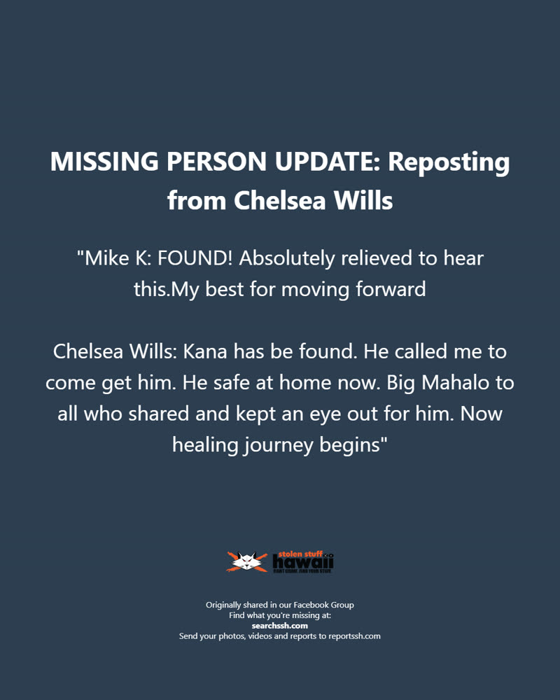 MISSING PERSON - Oahu | SSH Search