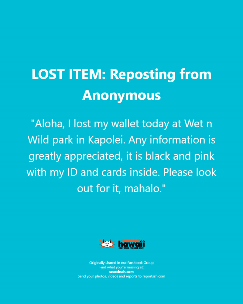 LOST ITEM - Oahu | SSH Search