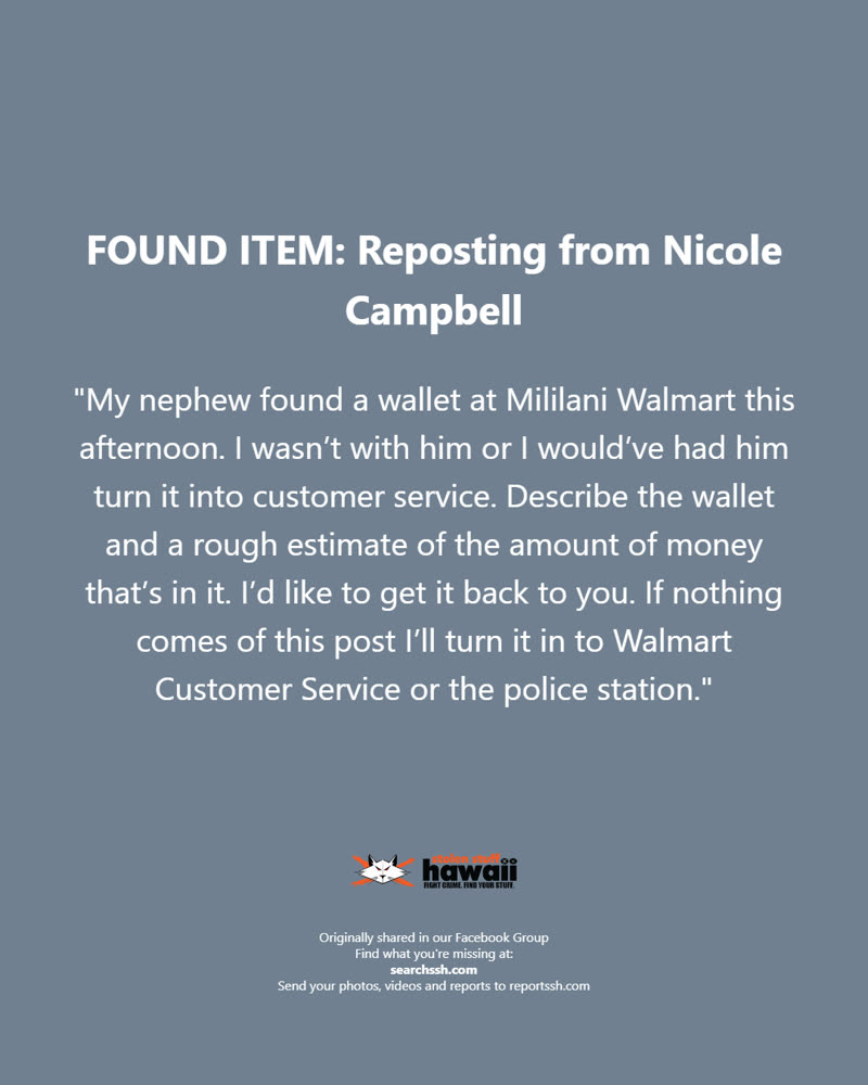 FOUND ITEM - Oahu | SSH Search