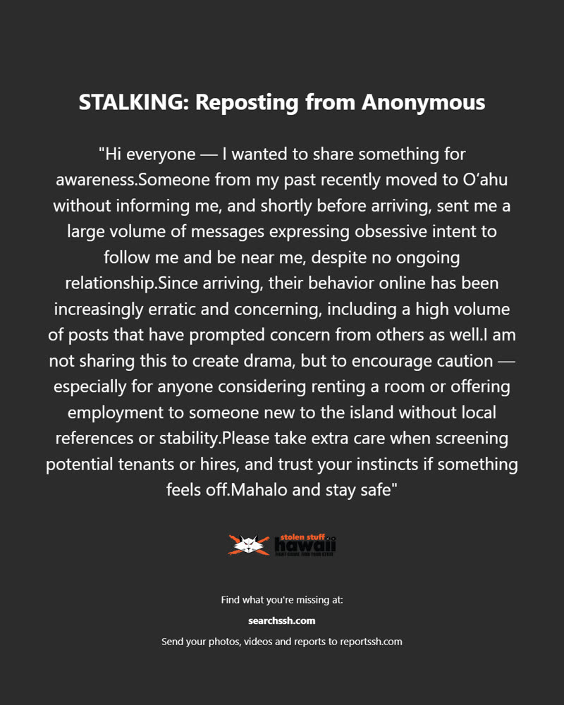 STALKING - Oahu | SSH Search