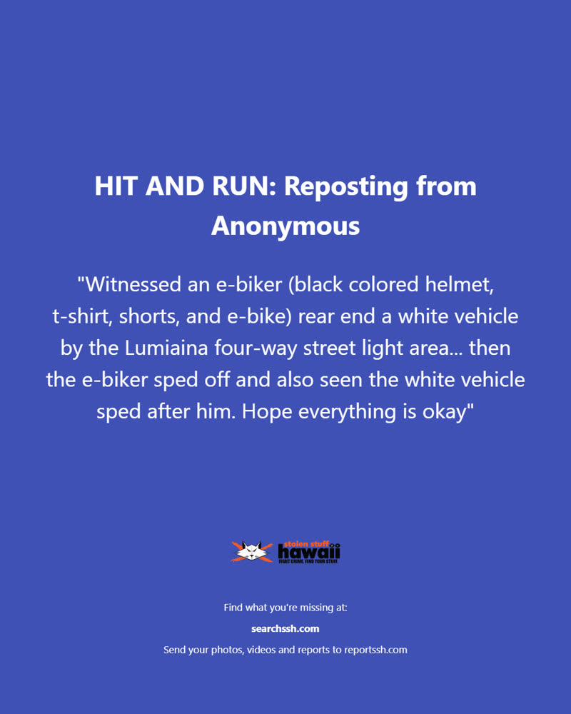 HIT AND RUN - Oahu | SSH Search