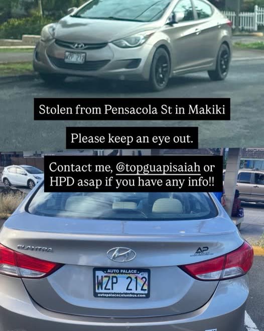 VEHICLE THEFT - Oahu | SSH Search