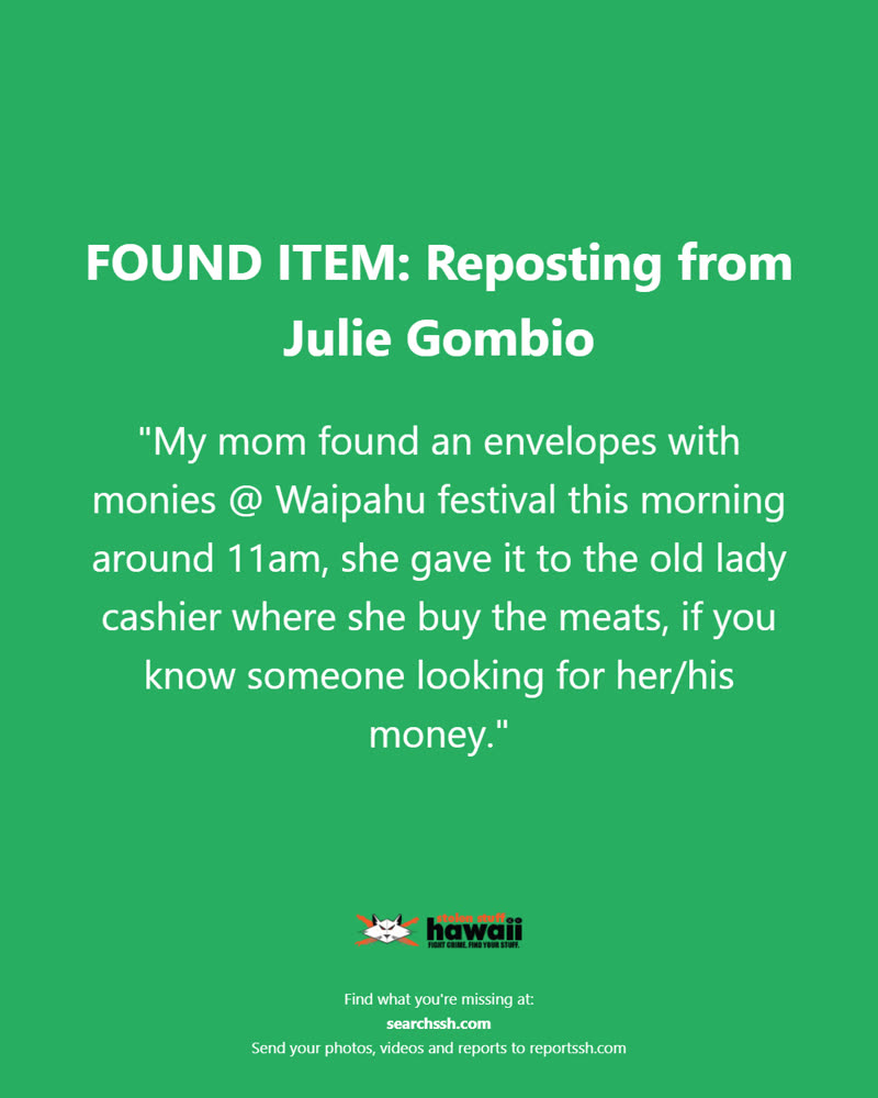FOUND ITEM - Oahu | SSH Search