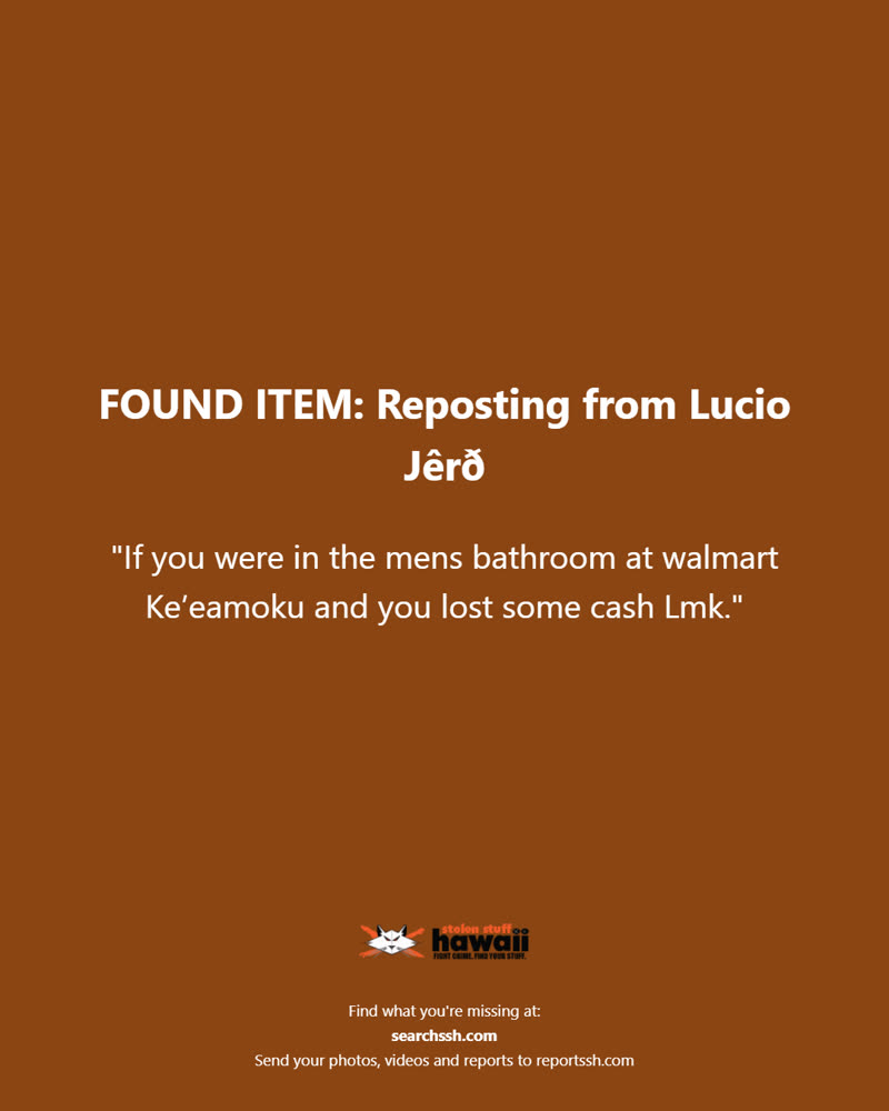 FOUND ITEM - Oahu | SSH Search